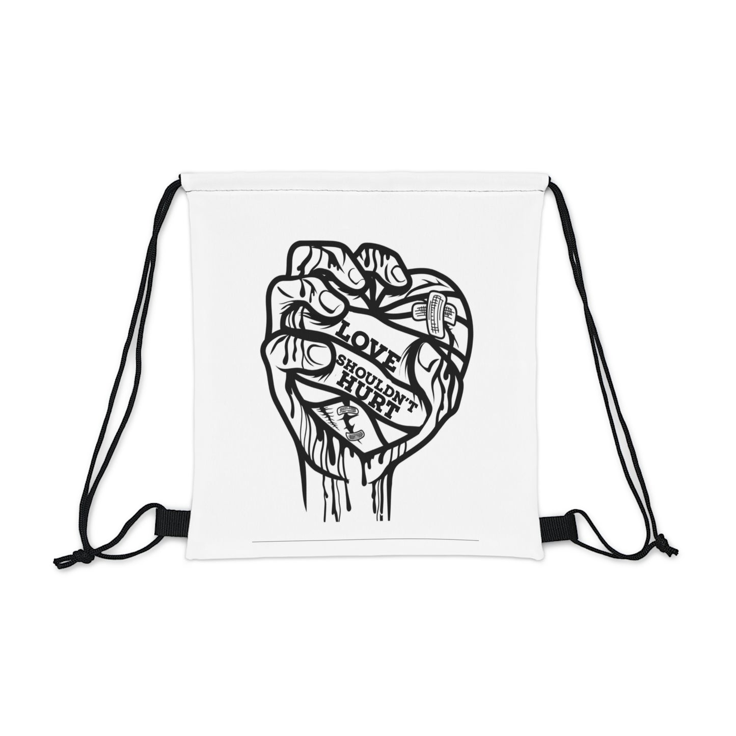 Love Shouldn't Hurt Outdoor Drawstring Bag