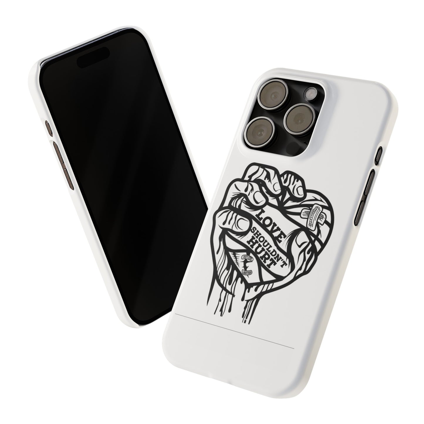 Love Shouldn't Hurt Slim Phone Cases